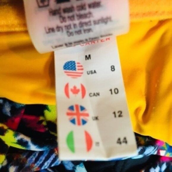 Red Carter bikini top 8 geometric print blue BoxA - Picture 5 of 7